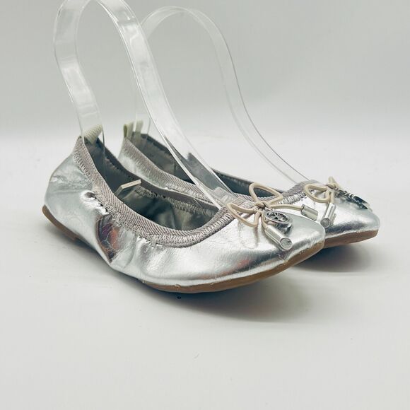 Sam Edelman Shoes Girls 13.5c Silver Ballet Flats Felicia Casual Dress Shoes - Picture 2 of 12